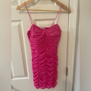 ZARA tulle hot pink mini dress